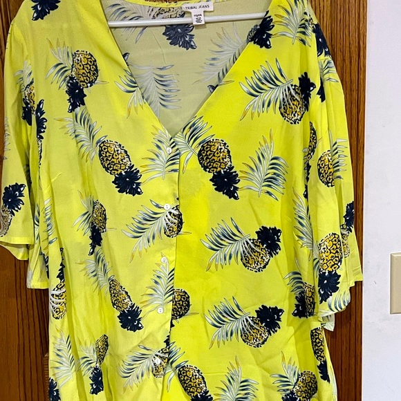 Yellow print blouse, Tribal Jeans brand. - Picture 1 of 5